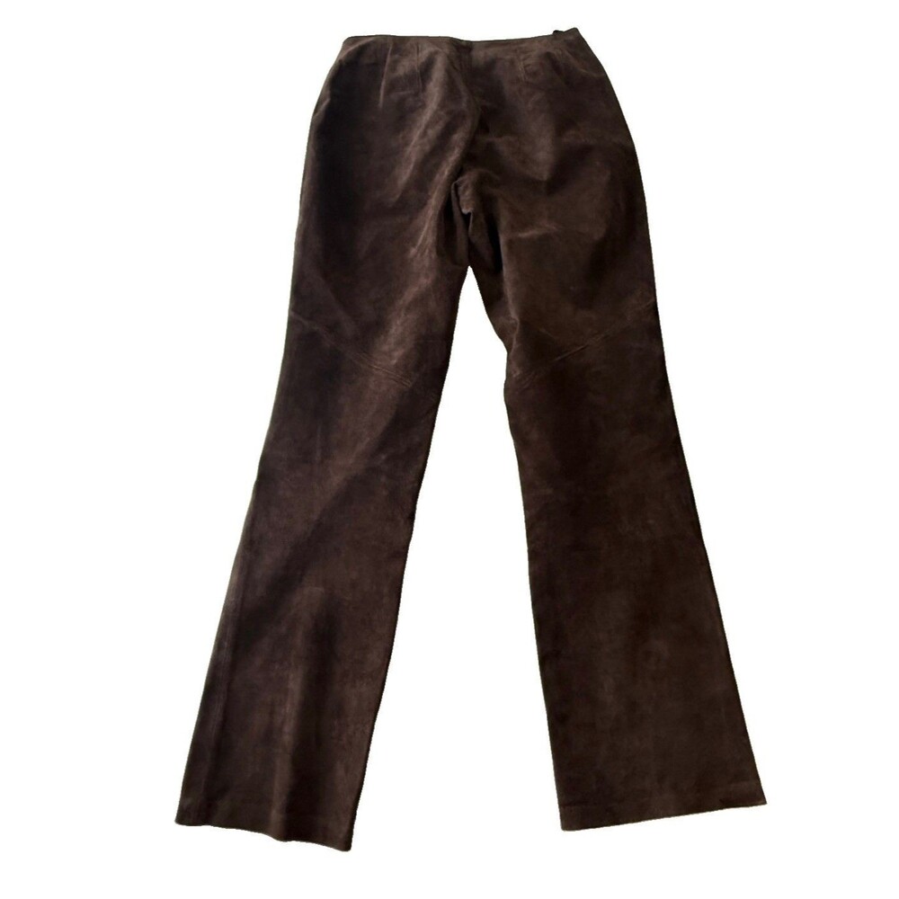Vintage Y2K Yvonne Marie dr Brown Suede Leather Pants Straight Leg Womens Size 8